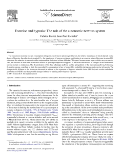 Exercise and hypoxia: The role of the autonomic nervous system