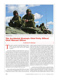 The Accidental Strategic Chief Petty Officer/ Chief Warrant Officer