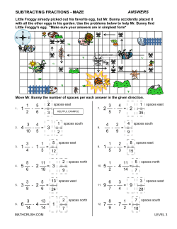 SUBTRACTING FRACTIONS - MAZE ANSWERS 7 28 1 = 2 18 14