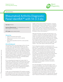 Rheumatoid Arthritis Diagnostic Panel IdentRA™ with 14-3