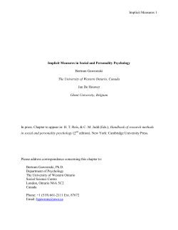 Implicit Measures in Social and Personality Psychology