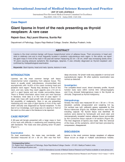Giant lipoma in front of the neck presenting as thyroid neoplasm: A