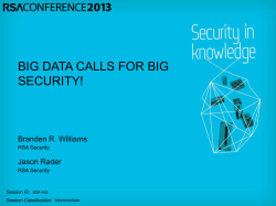 Big Data Calls for Big Security!