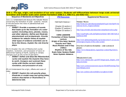 Unit 1: The age, origin, and evolution of our solar system.