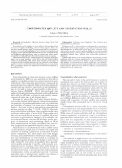 GROUNDWATER QUALITY AND OBSERVATION WELLS