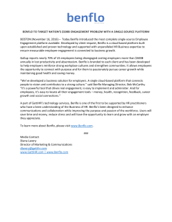 BENFLO TO TARGET NATION`S $500B ENGAGEMENT PROBLEM
