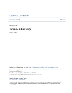 Equality in Exchange - Berkeley Law Scholarship Repository