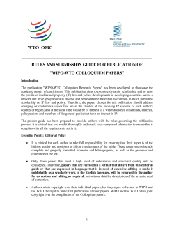 RULES AND SUBMISSION GUIDE FOR PUBLICATION OF