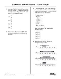 Pre-Algebra 8 2010&ndash;2011 Semester 2 Exam &mdash; Released