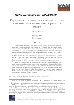 Expropriation, compensation and transitions to new livelihoods