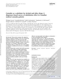 Cannabis as a substitute for alcohol and other drugs: A dispensary