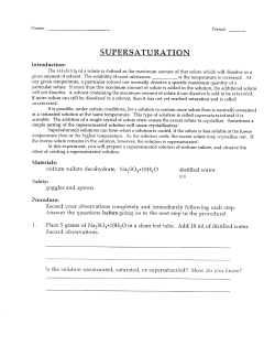 SUPERSATURATION