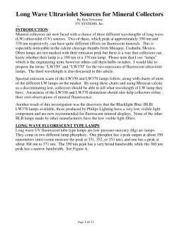 Long Wave Ultraviolet Sources for Mineral Collectors