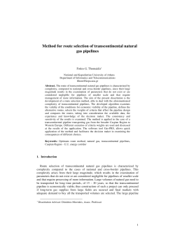 Method for route selection of transcontinental natural gas pipeliness.