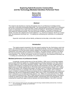 Exploring Hybrid-Economic Communities and the Technology