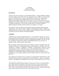 Andrew Bailey`s &ldquo;Animalism&rdquo;