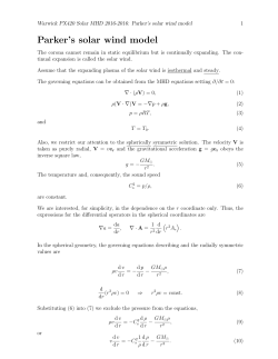 Parker`s solar wind model