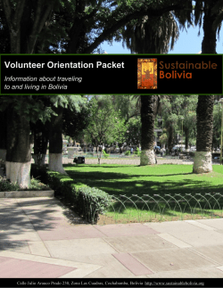 SB Orientation Pack - Sustainable Bolivia