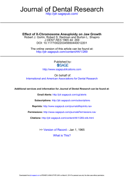 Effect of X-Chromosome Aneuploidy on Jaw Growth