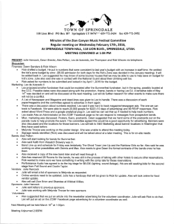 Minutes - Springdale, Utah