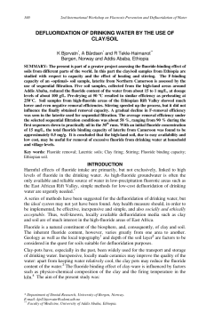 defluoridation of drinking water by the use of clay/soil - de