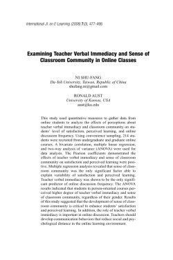 Examining Teacher Verbal Immediacy and Sense of