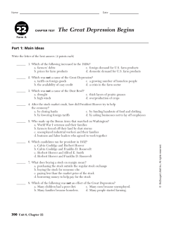 The Great Depression Begins