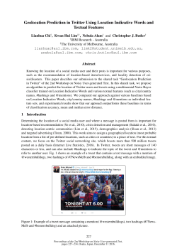 Geolocation Prediction in Twitter Using Location Indicative Words