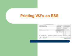 Printing W2`s on ESS