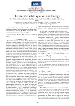 Einstein`s Field Equation and Energy