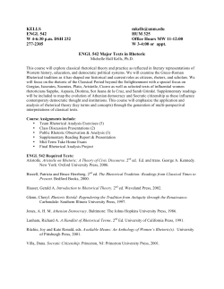 ENGL 542 Classical Rhetoric