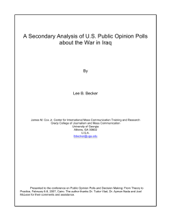 A Secondary Analysis of US Public Opinion Polls about the War in Iraq