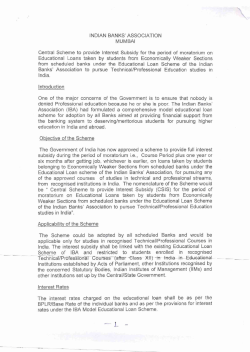 INDIAN BANKS` ASSOCIATION MUMBAI Central Scheme to provide
