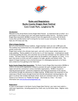 Rules and Regulations - Bucks County Dragon Boat Festival