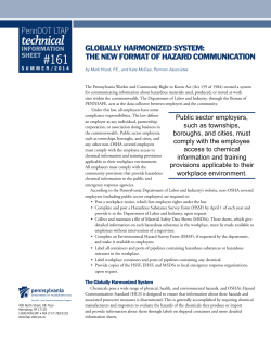 globally harmonized system: the new format of hazard communication