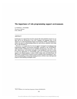 The importance of Ada programming support environments