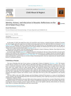 Identity, history, and education in Rwanda: Reflections on the 2014