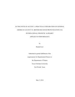 acting with an accent - TCU Digital Repository