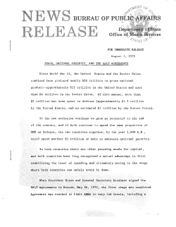 Peace, National Security, and the SALT Agreements
