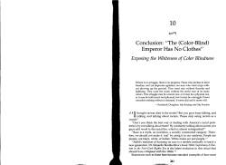 Conclusion: "The (Color-Blind) Emperor Has No Clothes"