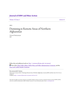Demining in Remote Areas of Northern Afghanistan
