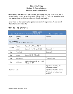 Module G Pacing Guide