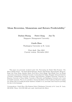 Mean Reversion, Momentum and Return Predictability