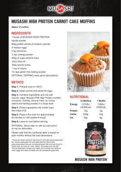 MUSASHI HIGH PROTEIN CARROT CAKE MUFFINS