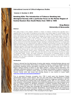 Smoking Kills: The Introduction of Tobacco Smoking