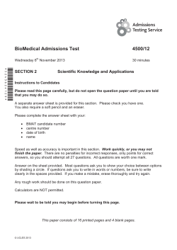 Past Paper 2013 Section 2 - Admissions Testing Service