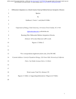 Differential Adaptation to a Harsh Granite Outcrop Habitat between