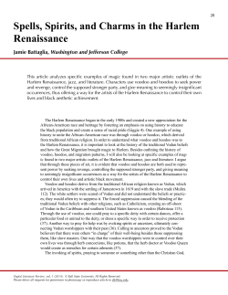 Spells, Spirits, and Charms in the Harlem Renaissance