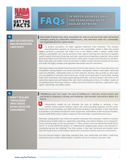 FAQs - National Automobile Dealers Association