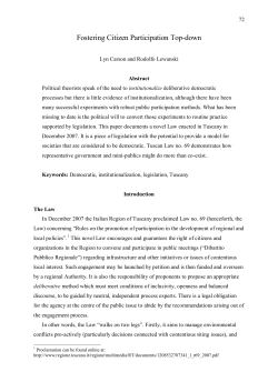 Fostering Citizen Participation Top-down